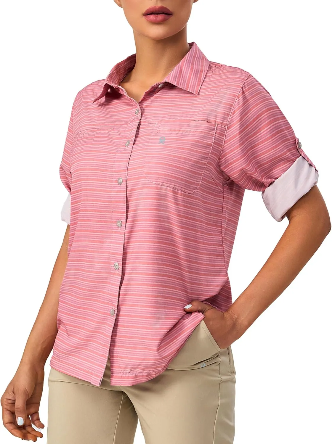 Little Donkey Andy Women's Quick Dry Safari Shirts, Lightweight Long Sleeve Outdoor Shirts for Hiking Fishing