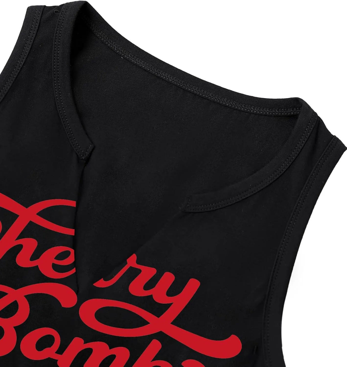 LovelyWholesale Graphic Crop Tank Tops for Women Sexy Summer V Neck Tank Tops