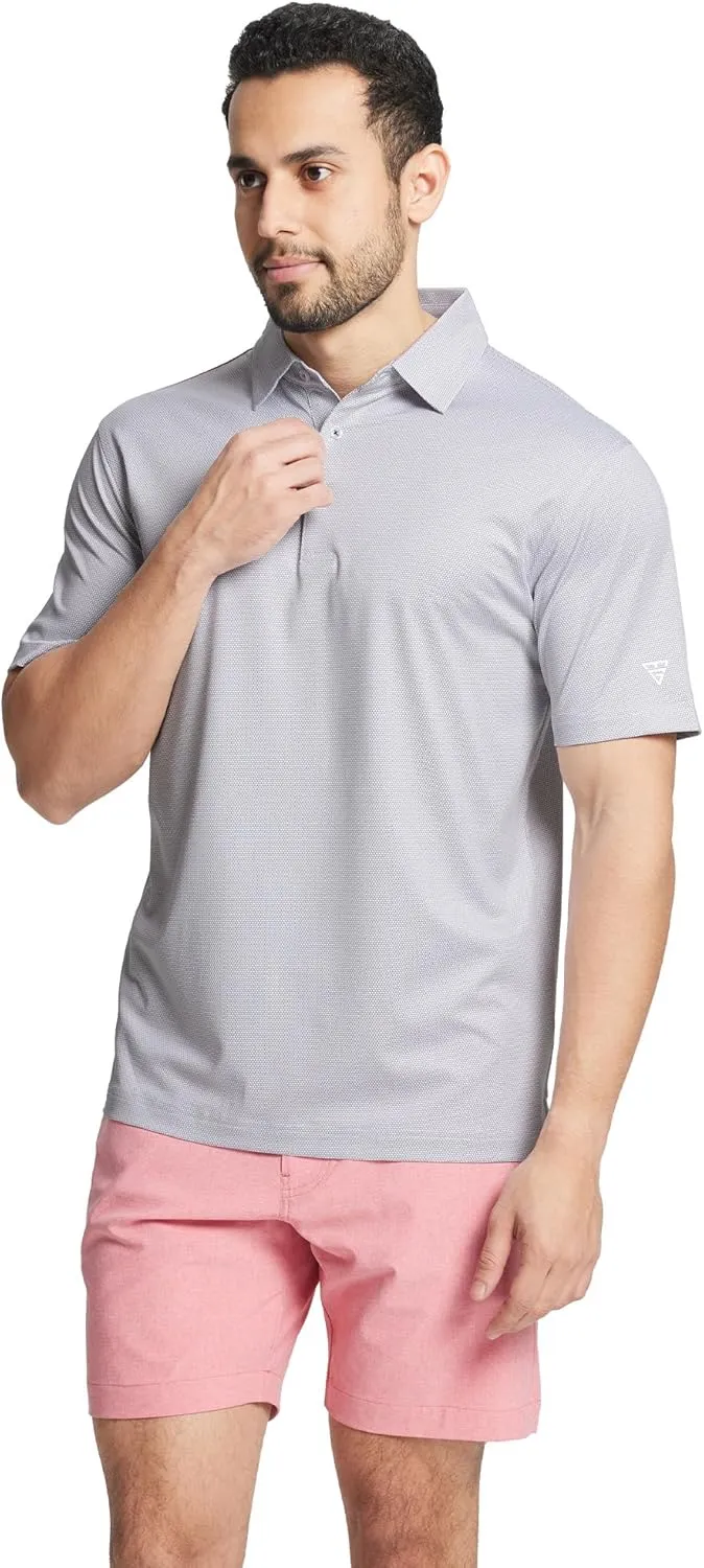 M MAELREG Golf Shirts for Men Dry fit Sports Jacquard Lightweight Performance Texture Short Sleeve Collared Polo Shirts
