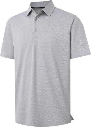 M MAELREG Golf Shirts for Men Dry fit Sports Jacquard Lightweight Performance Texture Short Sleeve Collared Polo Shirts