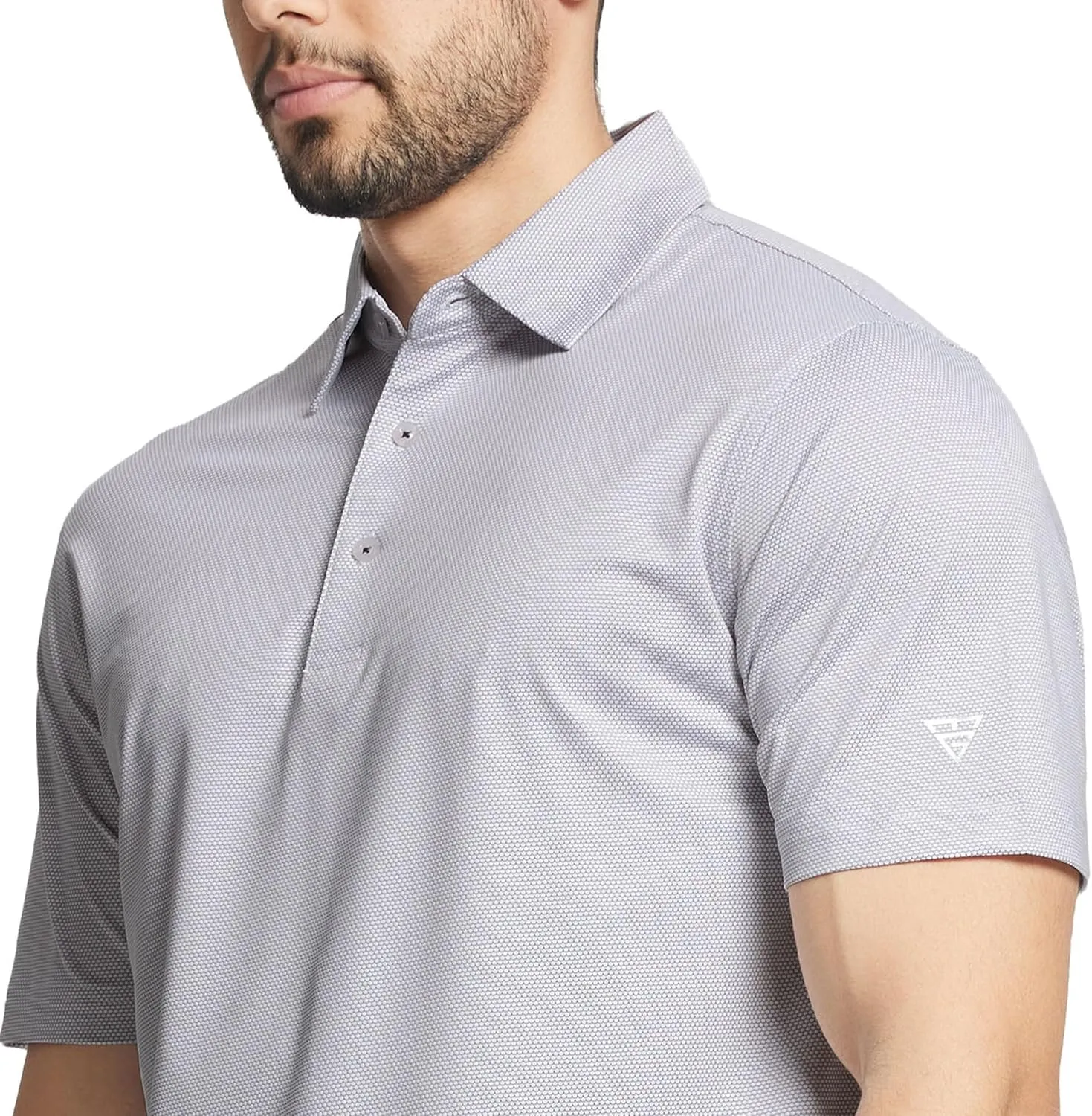 M MAELREG Golf Shirts for Men Dry fit Sports Jacquard Lightweight Performance Texture Short Sleeve Collared Polo Shirts