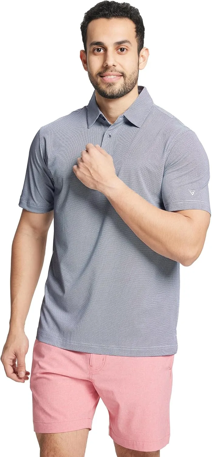 M MAELREG Golf Shirts for Men Dry fit Sports Jacquard Lightweight Performance Texture Short Sleeve Collared Polo Shirts