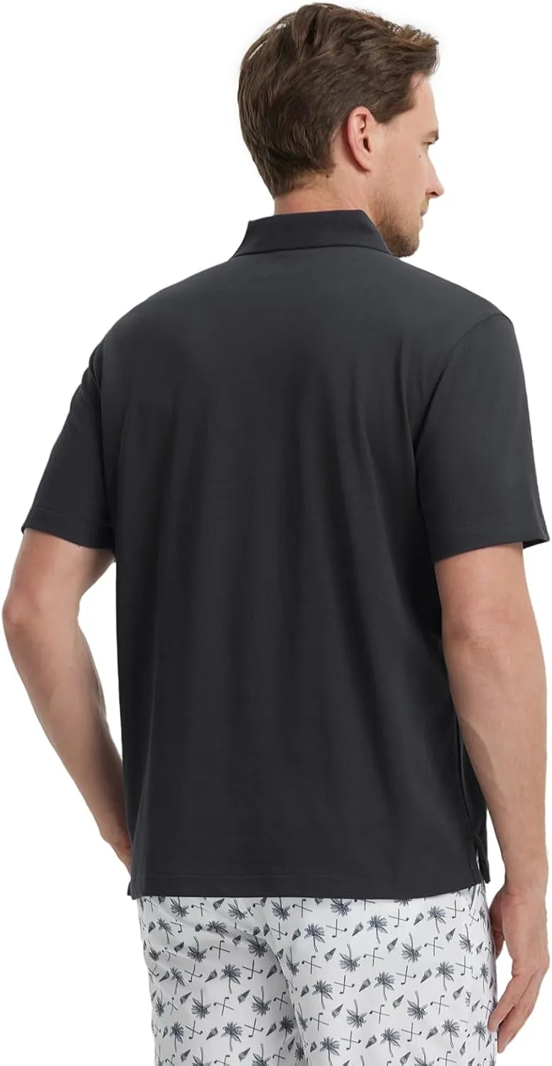 M MAELREG Golf Shirts for Men Pique Solid Performance Moisture Wicking Lightweight Collared Mens Polo Shirts Short Sleeve