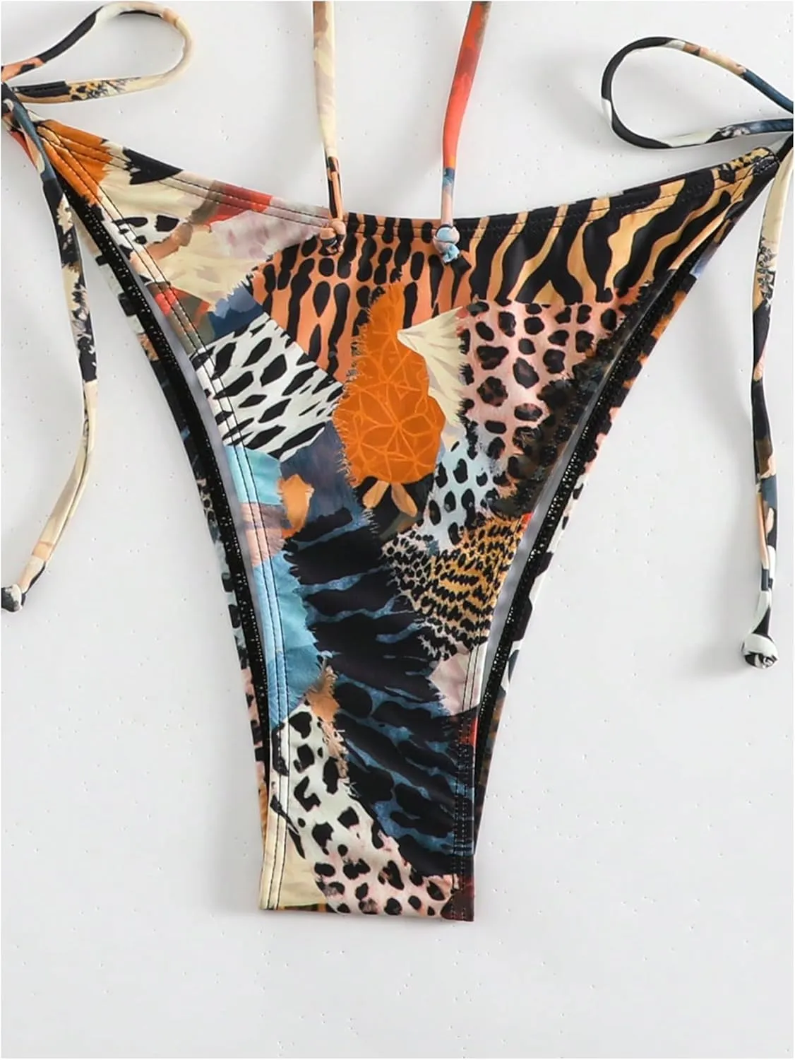MakeMeChic Women's 2 Piece Bandeau Swimsuit Floral Cut Out Bikini Set Strapless Bathing Suits