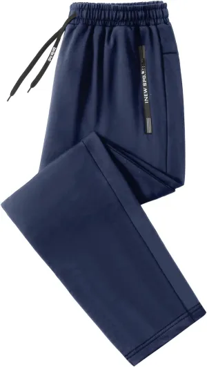 Men Jogging Pants Casual Joggers Sports Running Fitness Gym Sweatpant Open Hem Elasticated Stretch Waist Pant