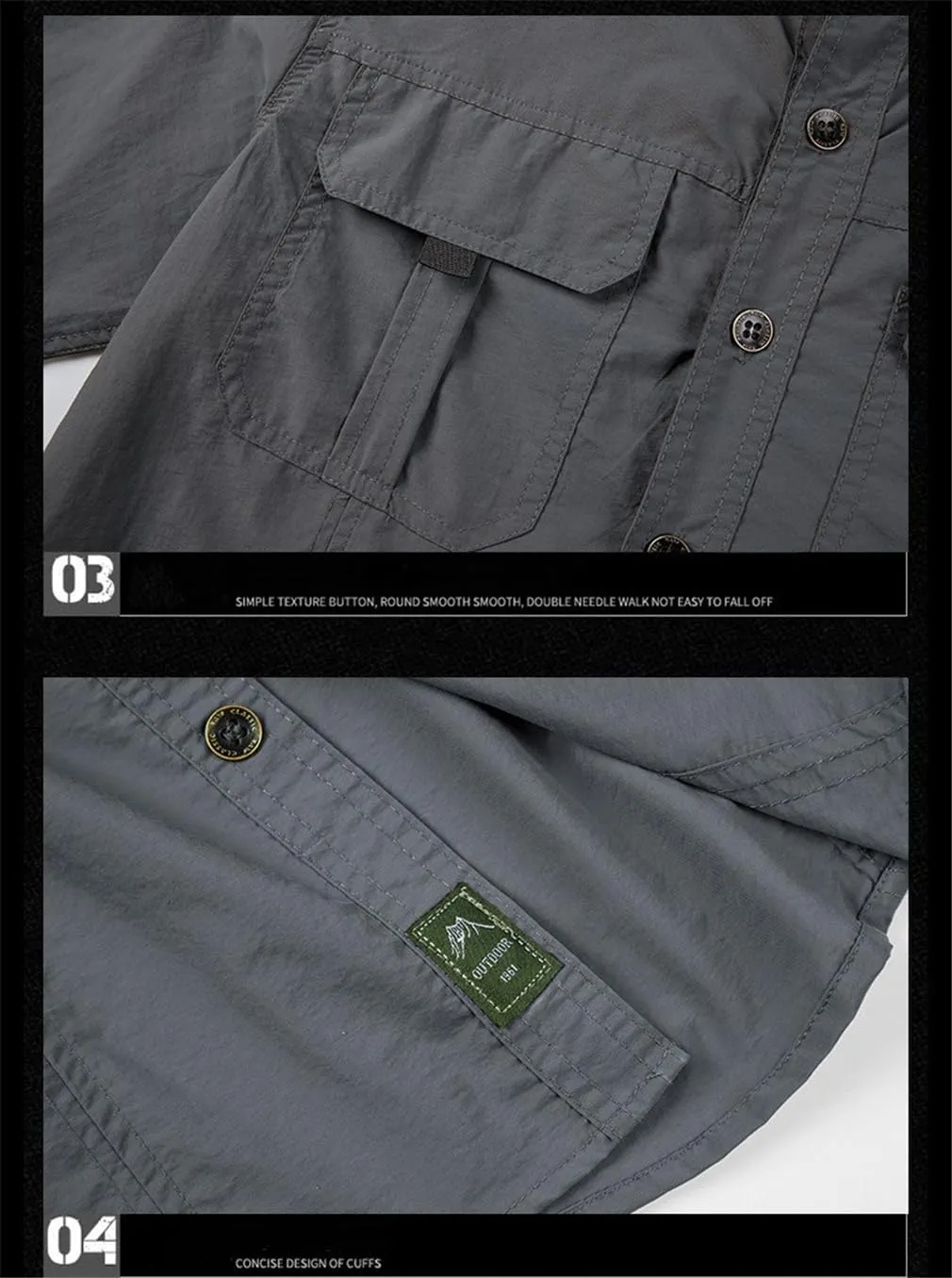 Men Tactical Military Shirts Lightweight Quick Dry Cargo Long Sleeve Combat Army Fishing Tops Shirts