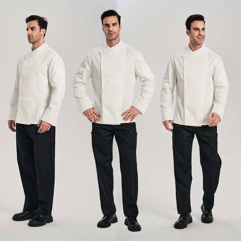 Men's 3-Pack Chef Pants - Lightweight Elastic Waist Work Pants for Kitchen & Restaurant
