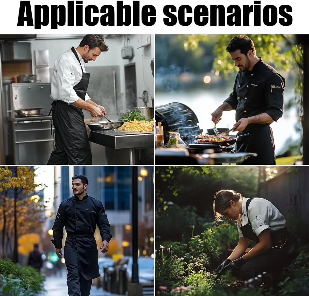 Men's 3-Pack Chef Pants - Lightweight Elastic Waist Work Pants for Kitchen & Restaurant