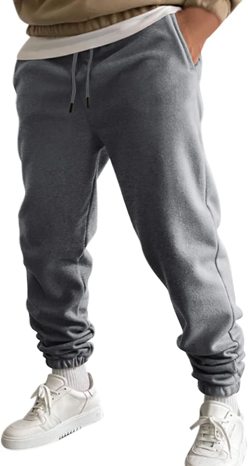 Mens Autumn and Winter High Street Fashion Leisure Pants Loose Sports Running Trousers Solid Color Lace Up Joggers