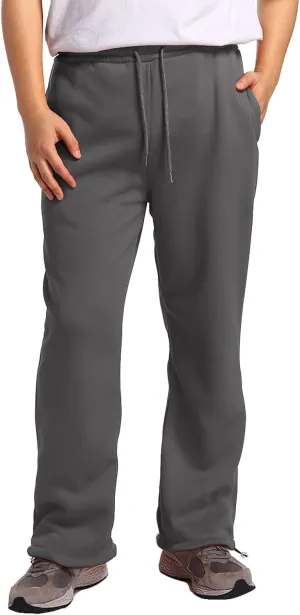 Mens Baggy Cargo Corduroy Pants, Wide Leg Loose Fit Drawstring Sweatpants, Sports Elastic Waist Open Bottom Casual Pants