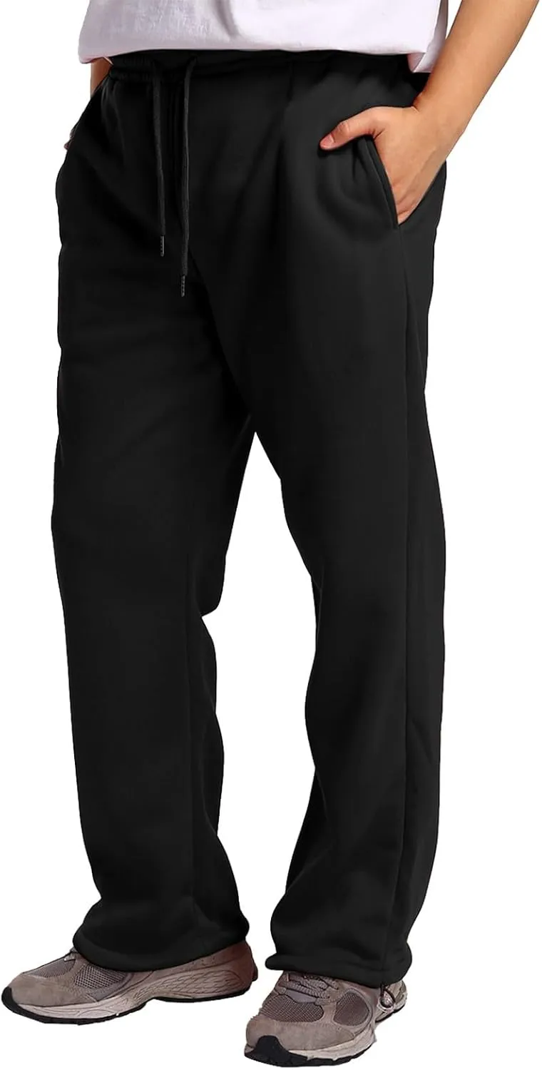 Mens Baggy Cargo Corduroy Pants, Wide Leg Loose Fit Drawstring Sweatpants, Sports Elastic Waist Open Bottom Casual Pants
