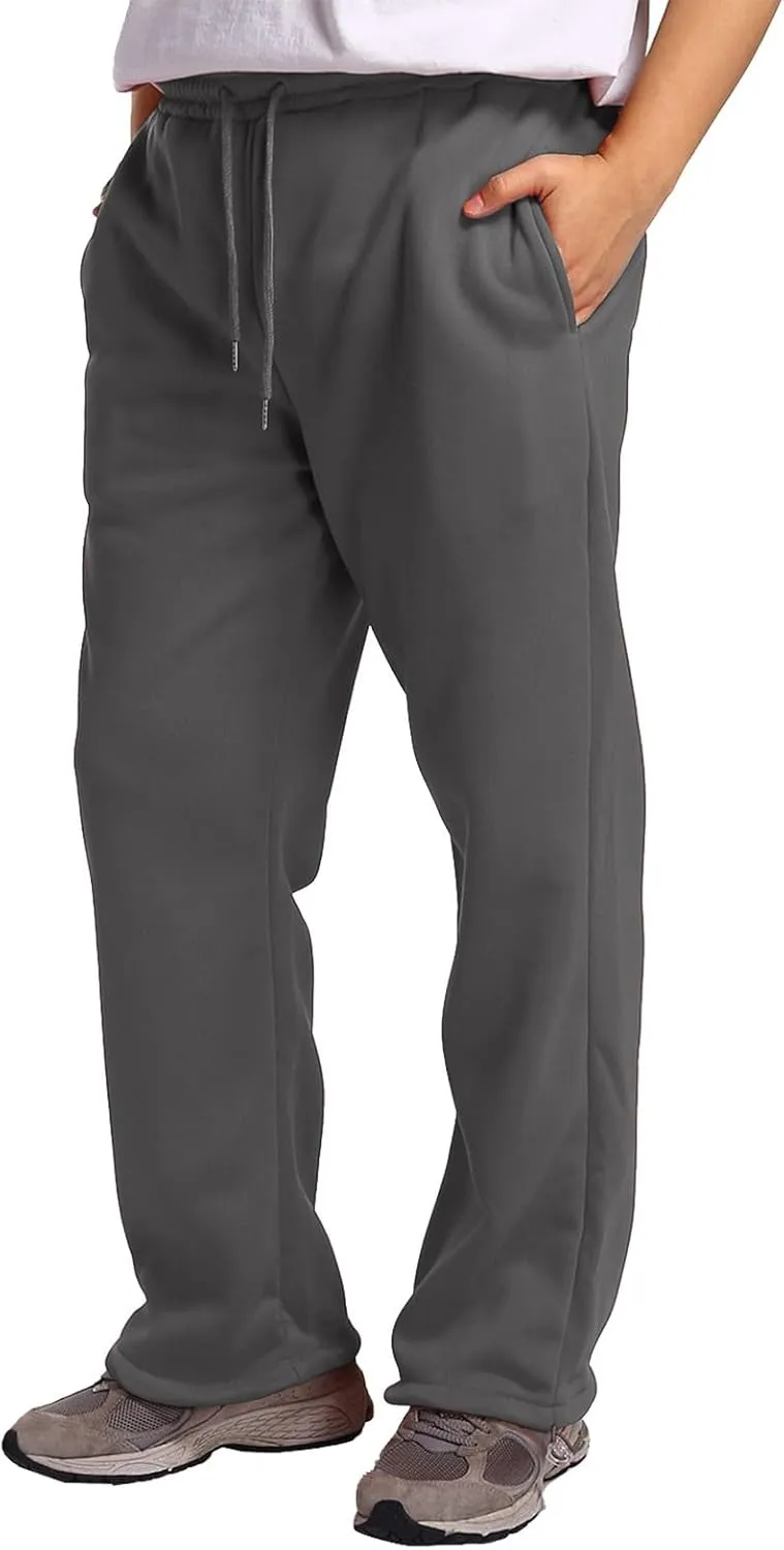 Mens Baggy Cargo Corduroy Pants, Wide Leg Loose Fit Drawstring Sweatpants, Sports Elastic Waist Open Bottom Casual Pants