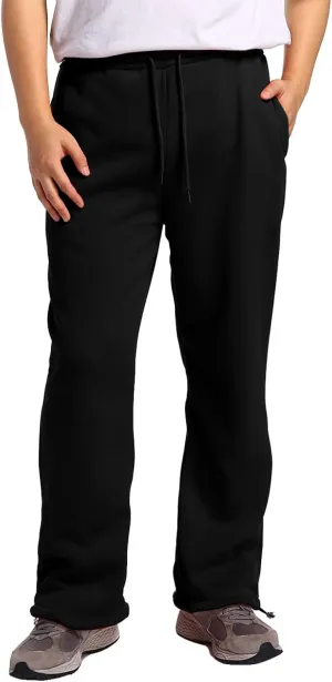 Mens Baggy Cargo Corduroy Pants, Wide Leg Loose Fit Drawstring Sweatpants, Sports Elastic Waist Open Bottom Casual Pants