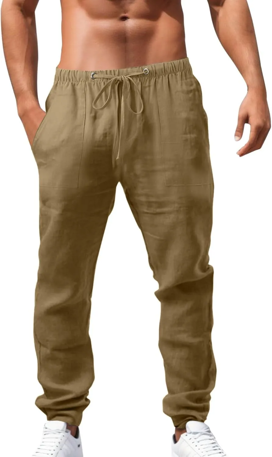 Men's Cargo Combat Work Pant Running Workout Jogger Plus Size Sweatpant Baggy Open Hem Drawstring Waist Pants