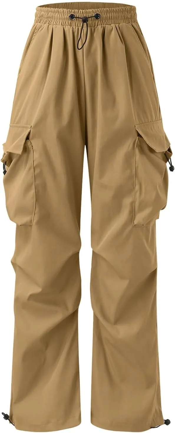 Mens Cargo Pants Loose Fit Casual Joggers Drawstring Waist Cargo Chino Pant with Pockets