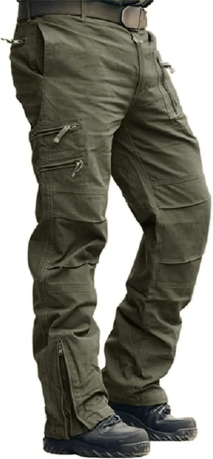 Mens Cargo Pants Mens Casual Pants Relaxed Fit Cargo Sweat Pants Flannel Lined Chino Pants for Men Slim Fit Stretch