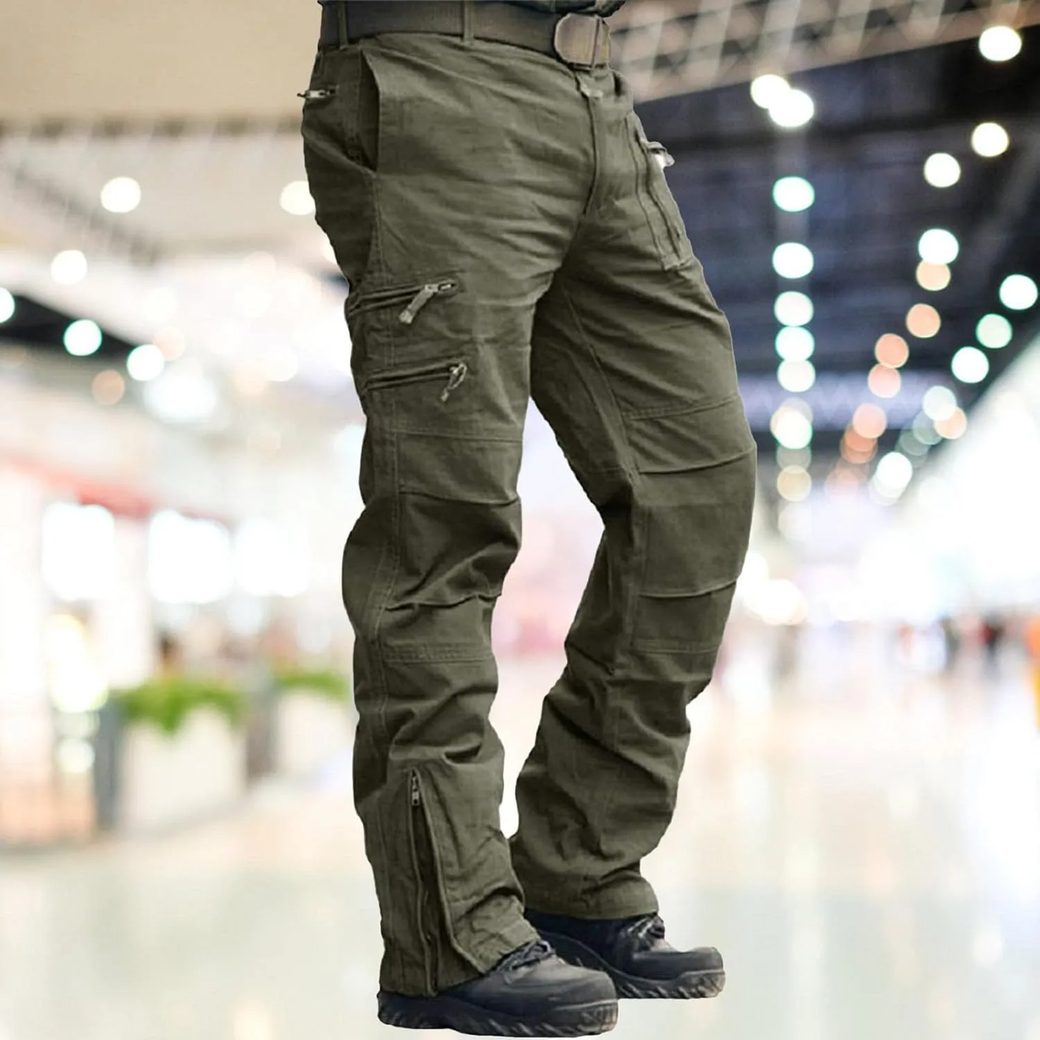Mens Cargo Pants Mens Casual Pants Relaxed Fit Cargo Sweat Pants Flannel Lined Chino Pants for Men Slim Fit Stretch