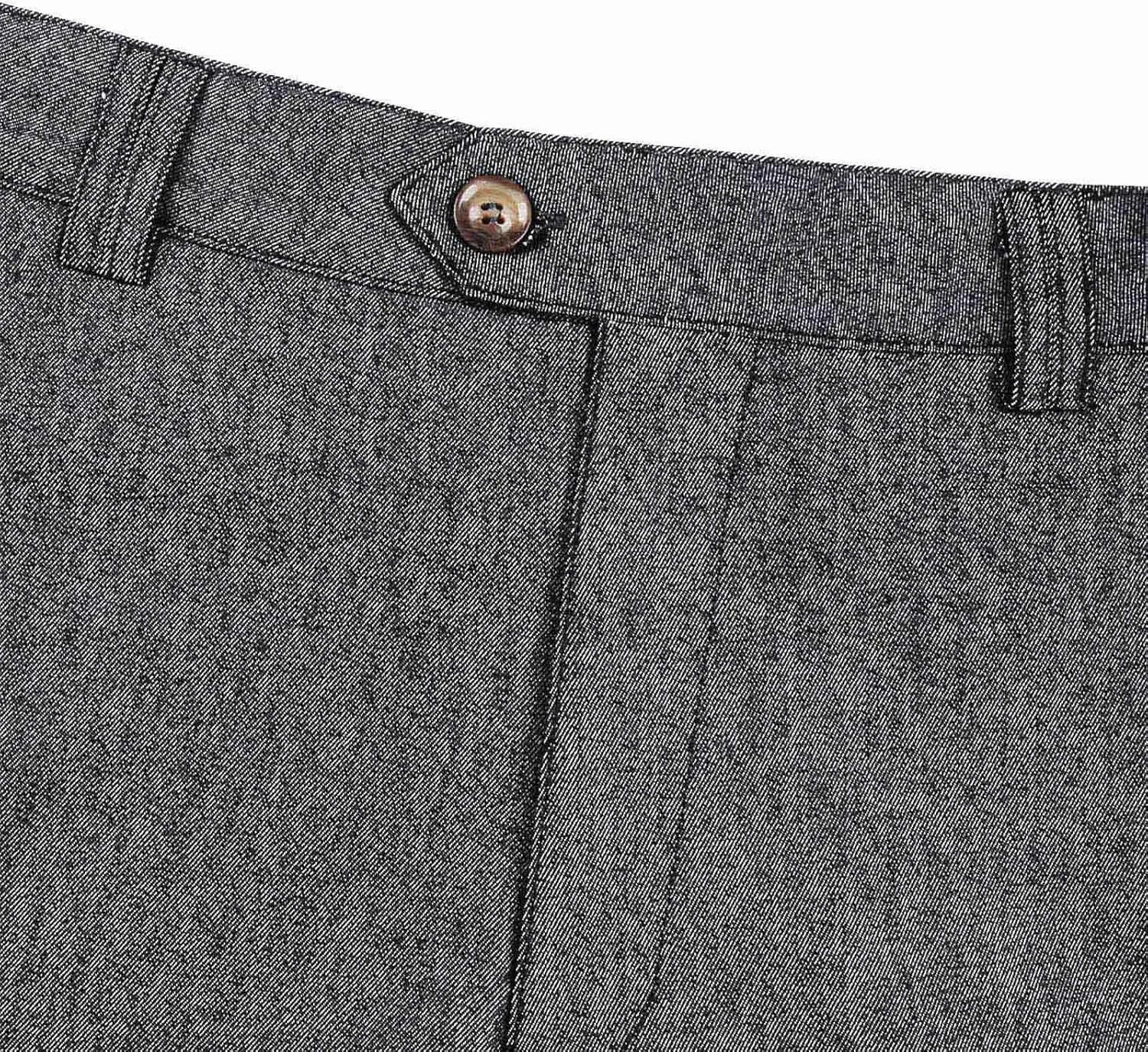 Mens Classic Stretch Flat Front Dress Pants Slim Fit Lightweigh Business Suit Trousers Daliy Streetwear with Pockets