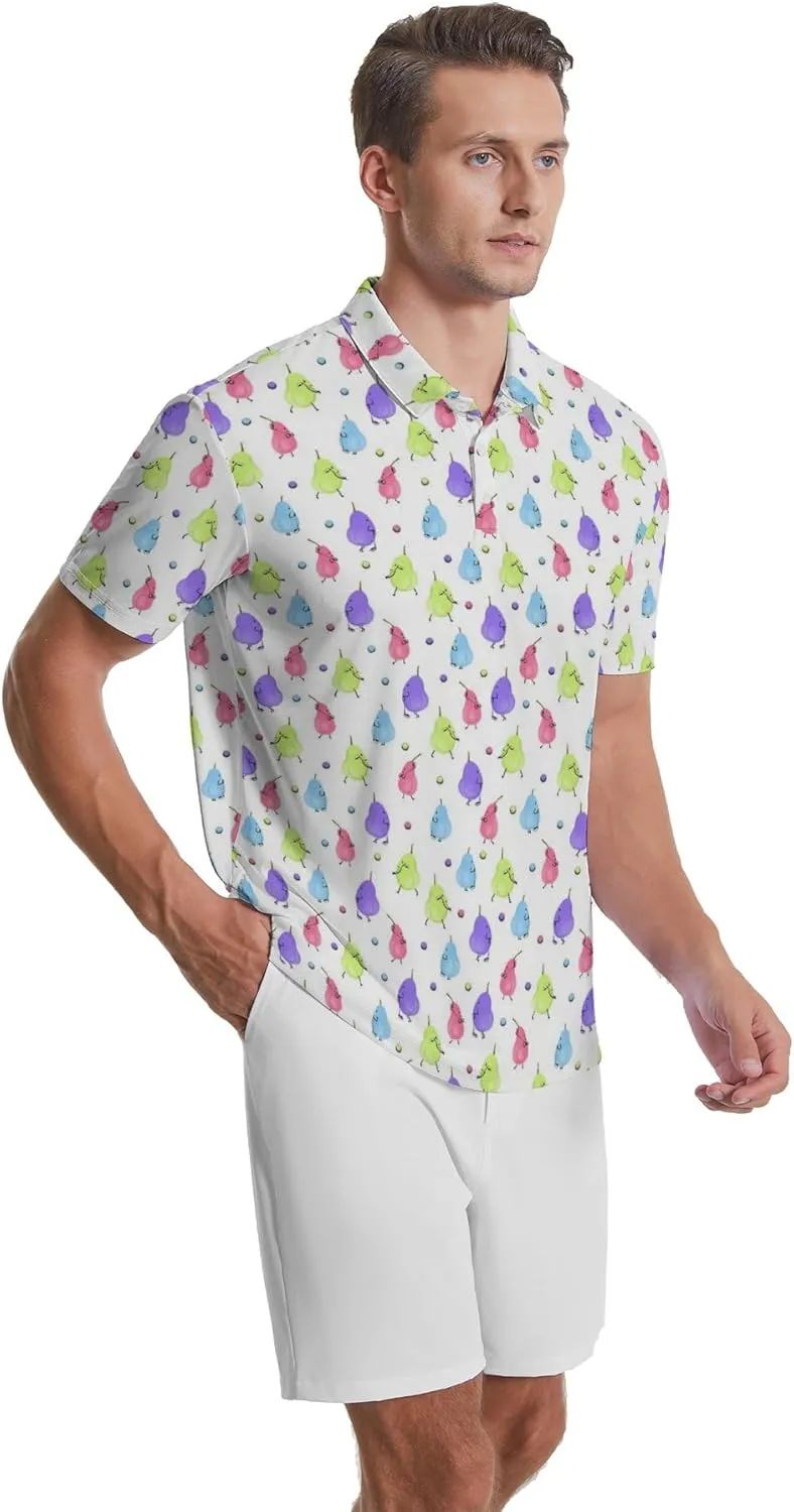 Mens Golf Shirts Shark Golf Polo Shirts for Men Short Sleeve Polo Shirts Golf Mens Polo