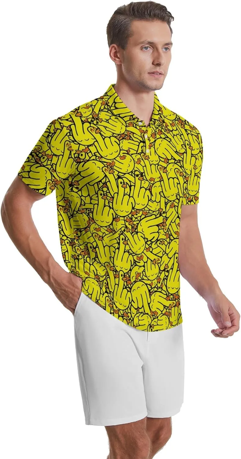 Mens Golf Shirts Shark Golf Polo Shirts for Men Short Sleeve Polo Shirts Golf Mens Polo