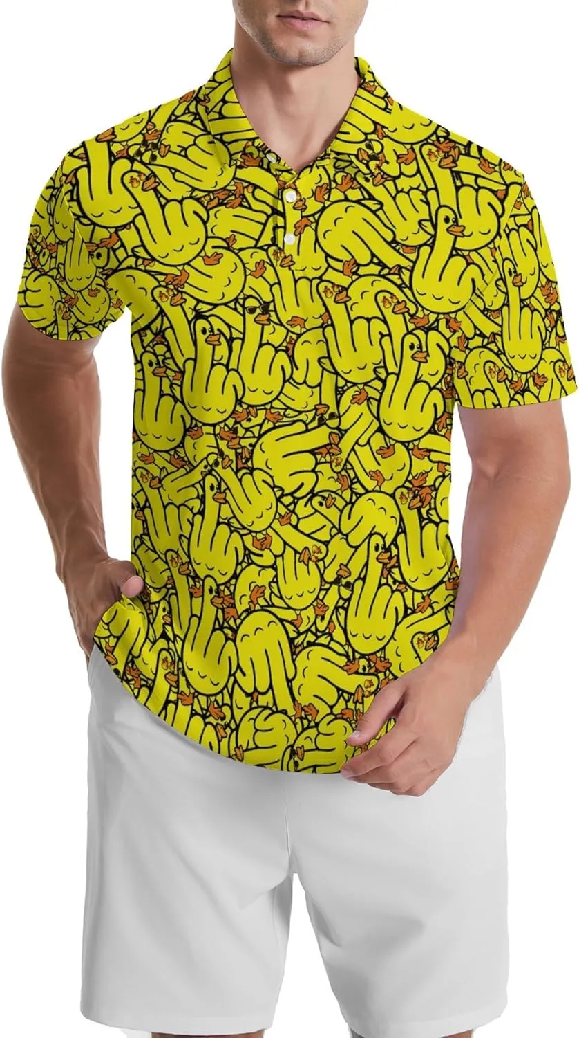 Mens Golf Shirts Shark Golf Polo Shirts for Men Short Sleeve Polo Shirts Golf Mens Polo