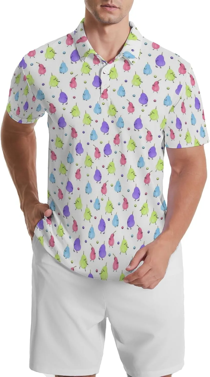 Mens Golf Shirts Shark Golf Polo Shirts for Men Short Sleeve Polo Shirts Golf Mens Polo