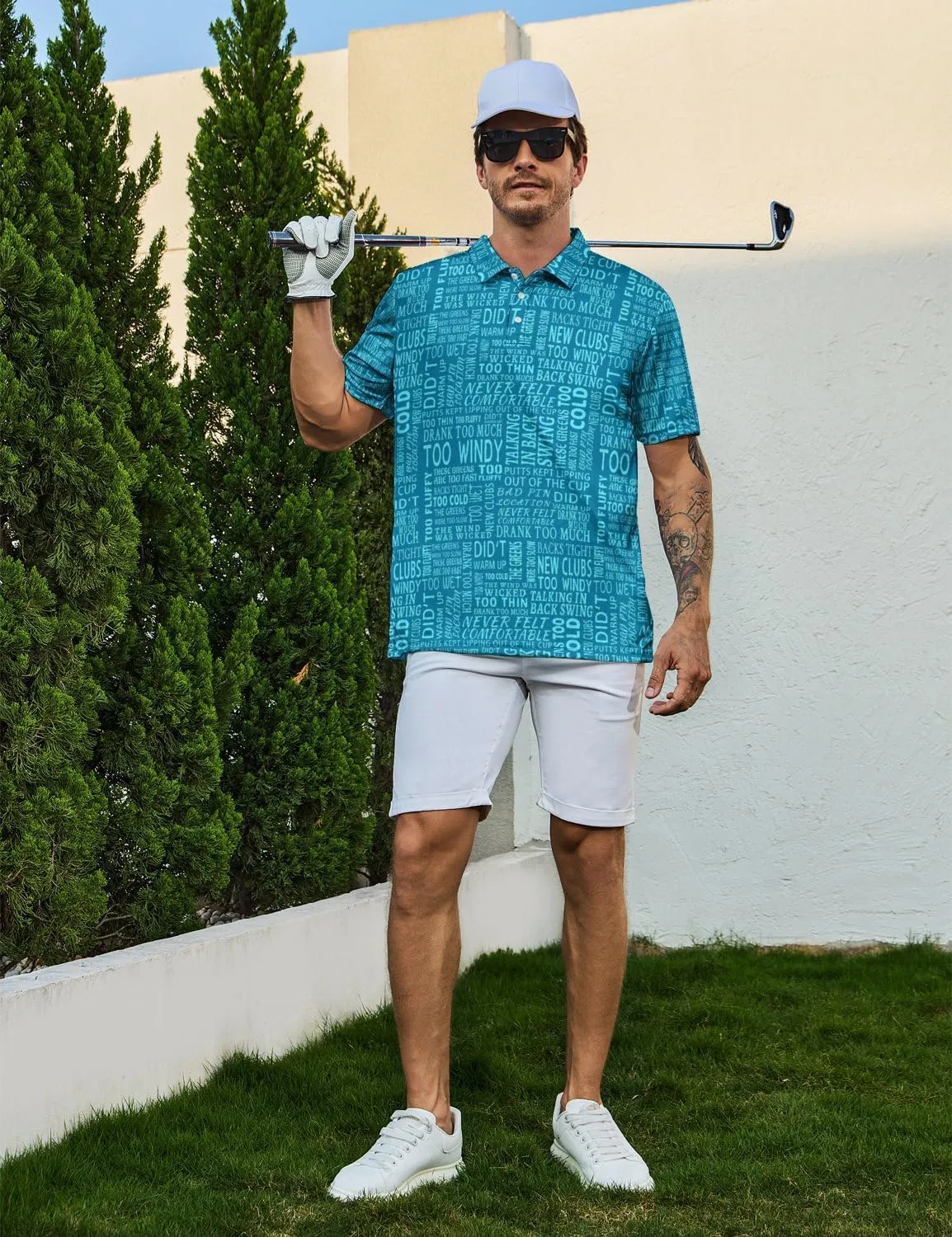 Mens Golf Shirts Shark Golf Polo Shirts for Men Short Sleeve Polo Shirts Golf Mens Polo