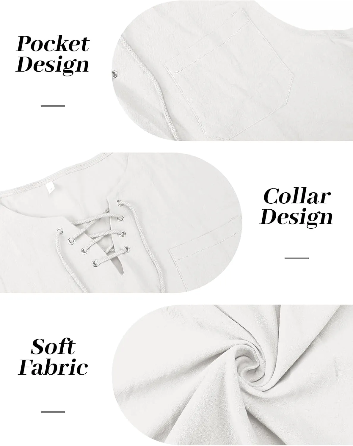 Men's Linen Tank Tops Summer Casual Sleeveless Shirts Lace Up Beach Hippie Tops Bohemian Tunic
