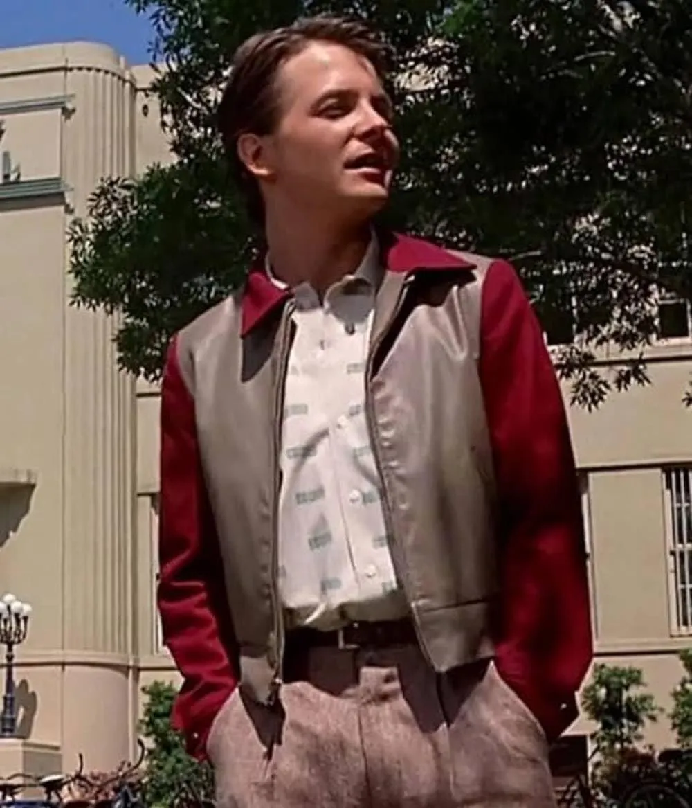 Mens Marty Future Mcfly Leather Jacket Costume Outwear -Marty Mcfly Jacket For Mens