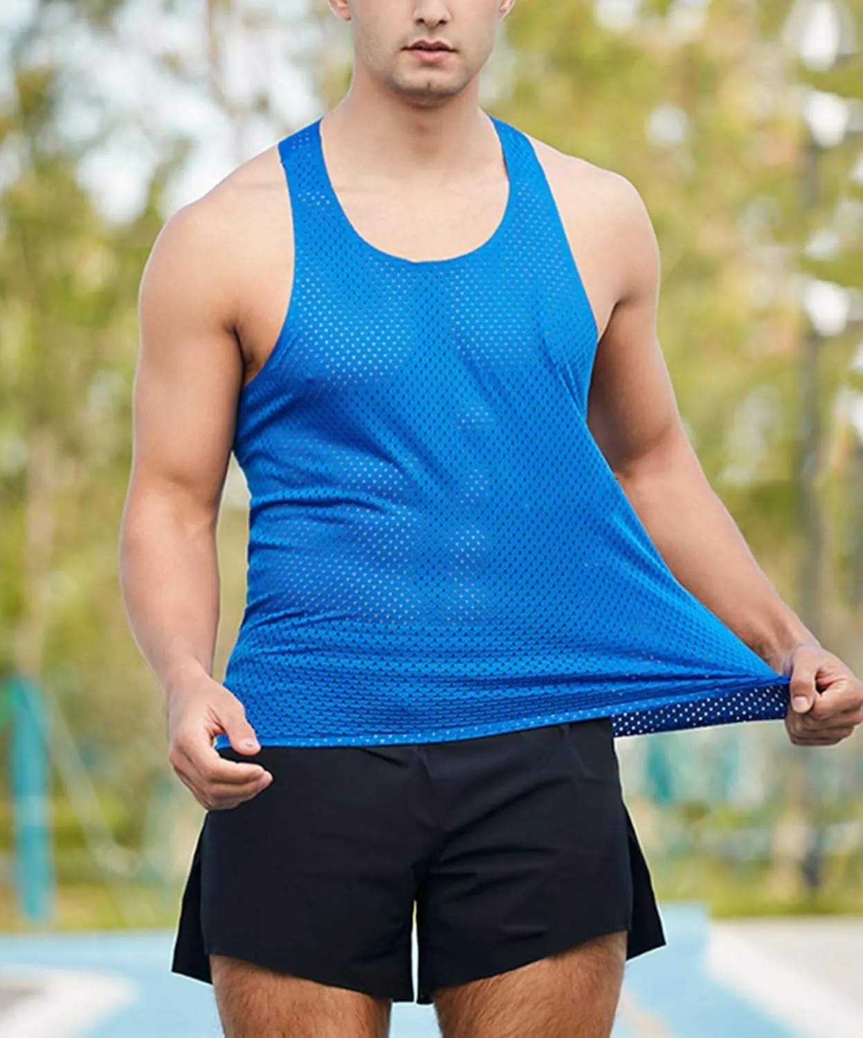Men's Sport Tank Tops Workout Gym Vest Quick Dry Tops Training Shirt Breathable Sleeveless Vest