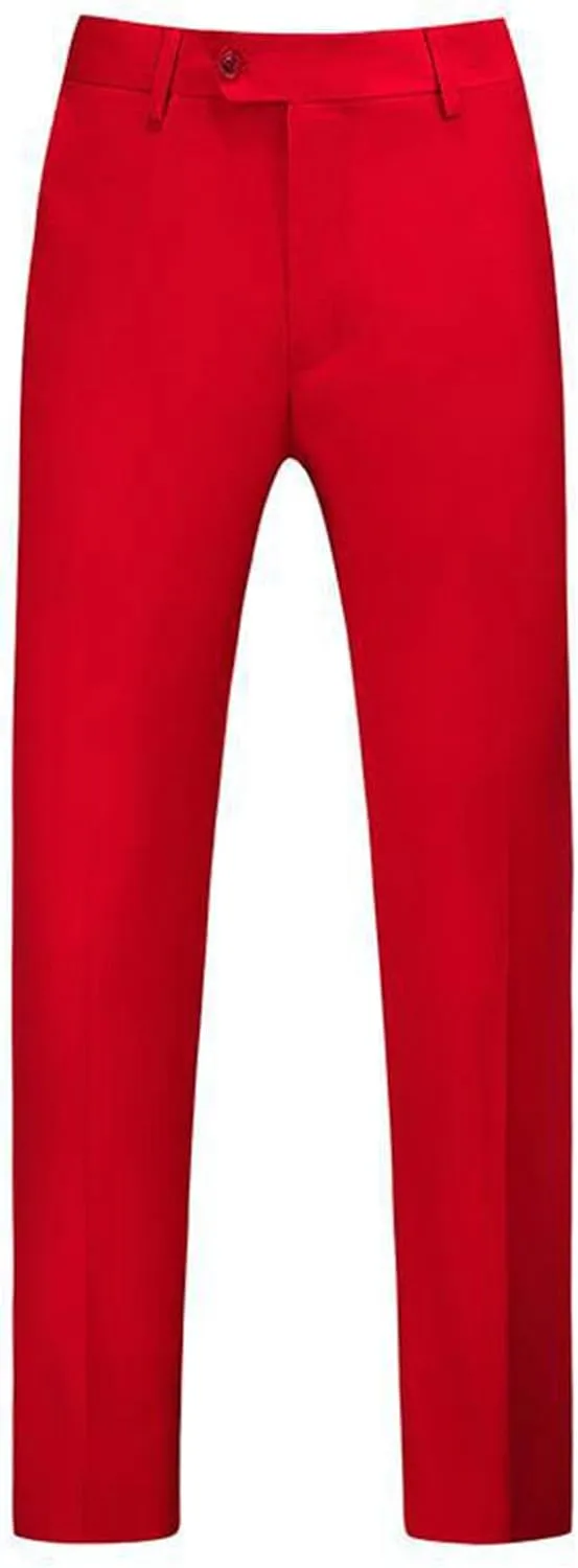 Men's Straight Leg Pants Classic Slim Fit Front Flat Casual Dress Pants Relaxed Fit Stretch Pants with Pockets