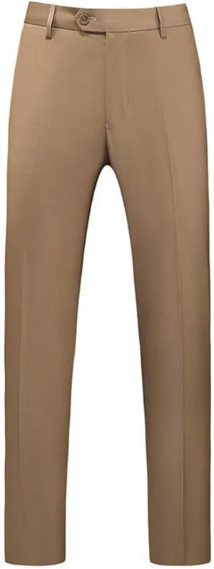 Men's Straight Leg Pants Classic Slim Fit Front Flat Casual Dress Pants Relaxed Fit Stretch Pants with Pockets
