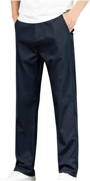 Mens Stretch Dress Pants Business Casual Formal Suit Work Pants Regular Fit Wrinkle Free Slim Fit Tapered Trousers