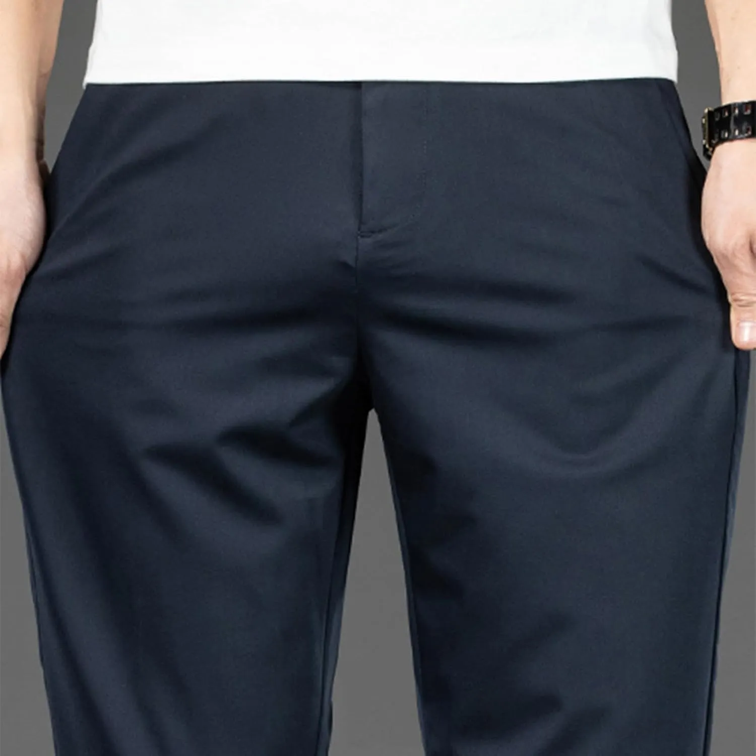 Mens Stretch Dress Pants Business Casual Formal Suit Work Pants Regular Fit Wrinkle Free Slim Fit Tapered Trousers