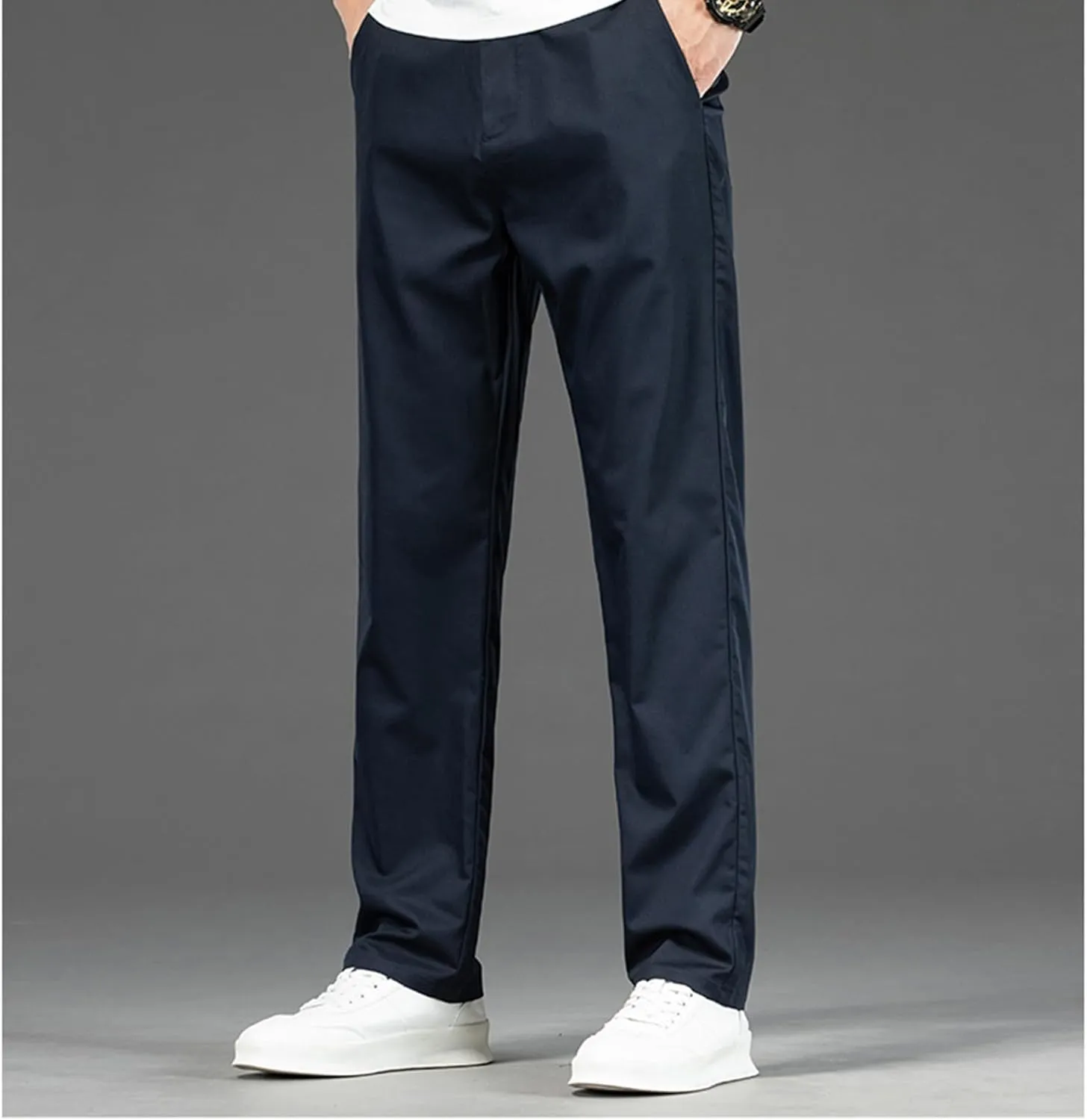 Mens Stretch Dress Pants Business Casual Formal Suit Work Pants Regular Fit Wrinkle Free Slim Fit Tapered Trousers