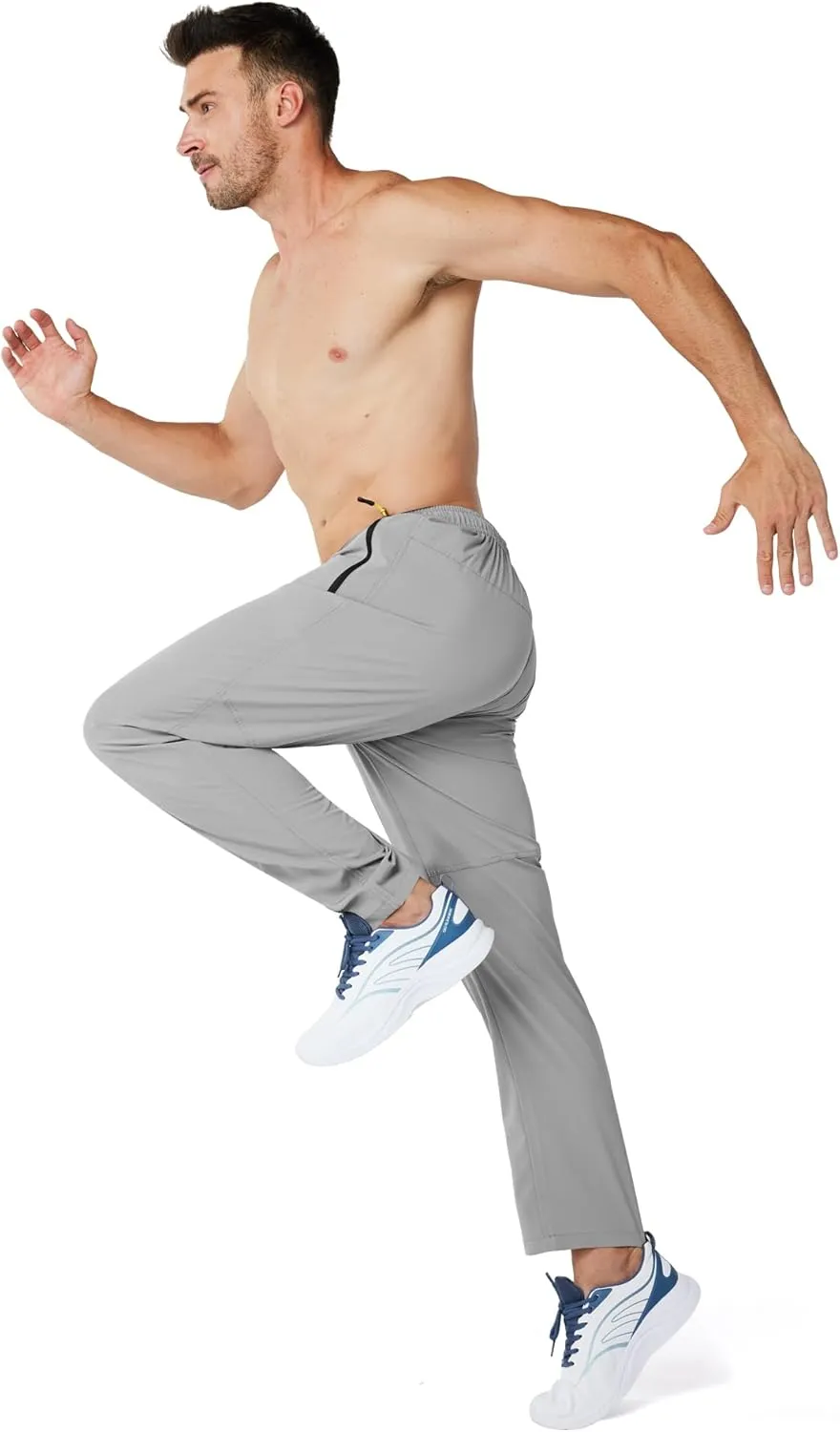 Men's Sweatpants Lightweight Workout Pants with Zipper Pockets Elastic Waist Athletic Pants for Men Exercise Jogging Hiking