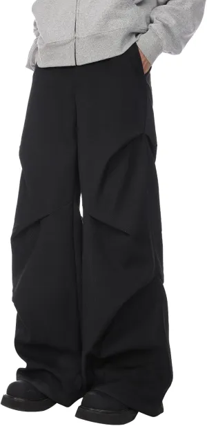Men's Y2K Wide Leg Baggy Cargo Sweatpant Loose Hip Hop Ruched Techno Parachute Pants Streetwear