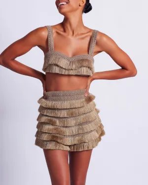 Metallic Fringe Shorts