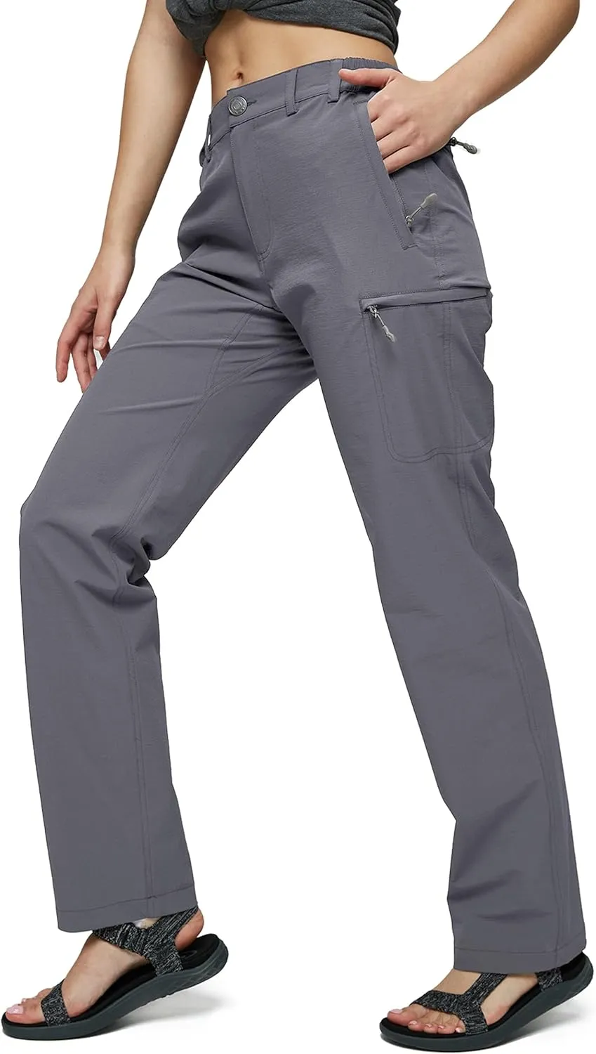 MIER Women's Quick Dry Cargo Pants Lightweight Tactical Hiking Pants with 6 Pockets, Stretchy and Water-Resistant