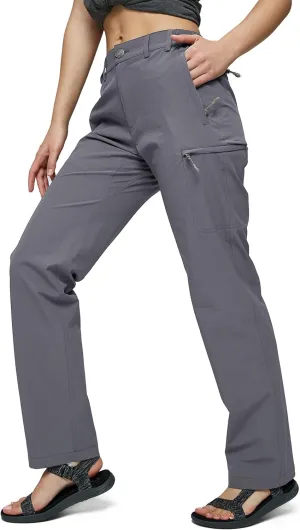 MIER Women's Quick Dry Cargo Pants Lightweight Tactical Hiking Pants with 6 Pockets, Stretchy and Water-Resistant