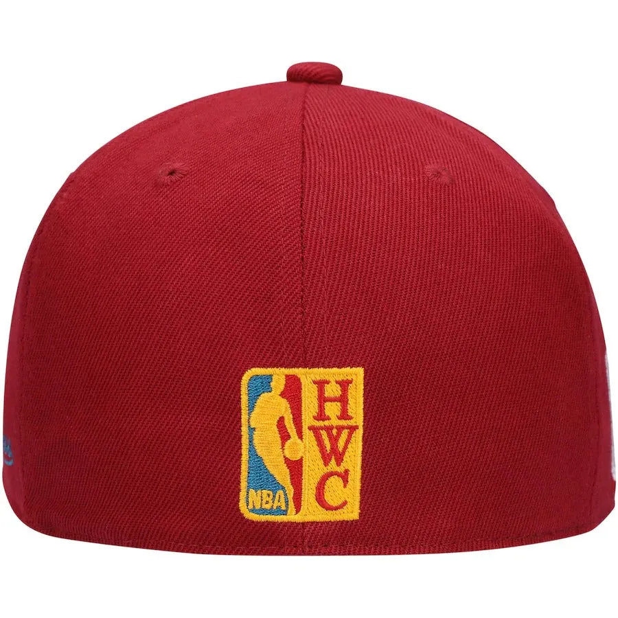 Mitchell & Ness x Lids Portland Trail Blazers Red NBA 35th Anniversary Season Hardwood Classics Northern Lights Fitted Hat