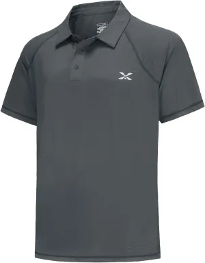 MOHEEN Men's Moisture Wicking Short Sleeve Polo Shirts UPF 50  Lightweight Performance Golf Shirts M-6XL