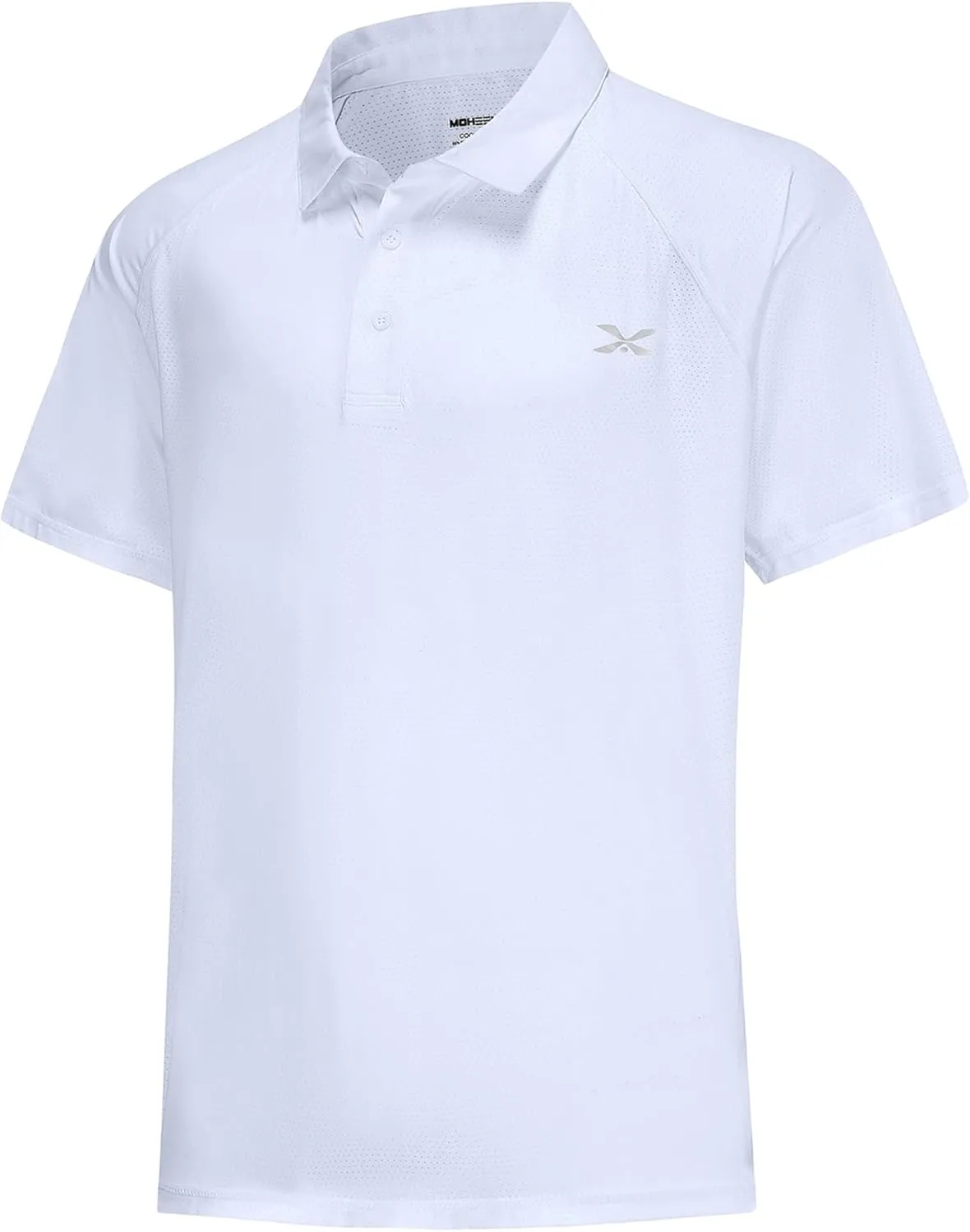 MOHEEN Men's Moisture Wicking Short Sleeve Polo Shirts UPF 50  Lightweight Performance Golf Shirts M-6XL