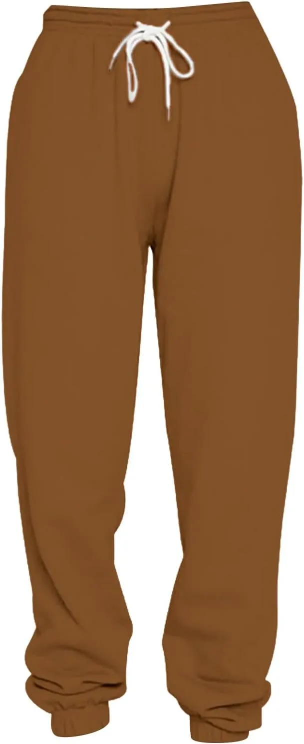 Muyise Fleece Lined Joggers for Women High Waisted Drawstring Thermal Sweatpants Workout Pants Running Pants with Pockets