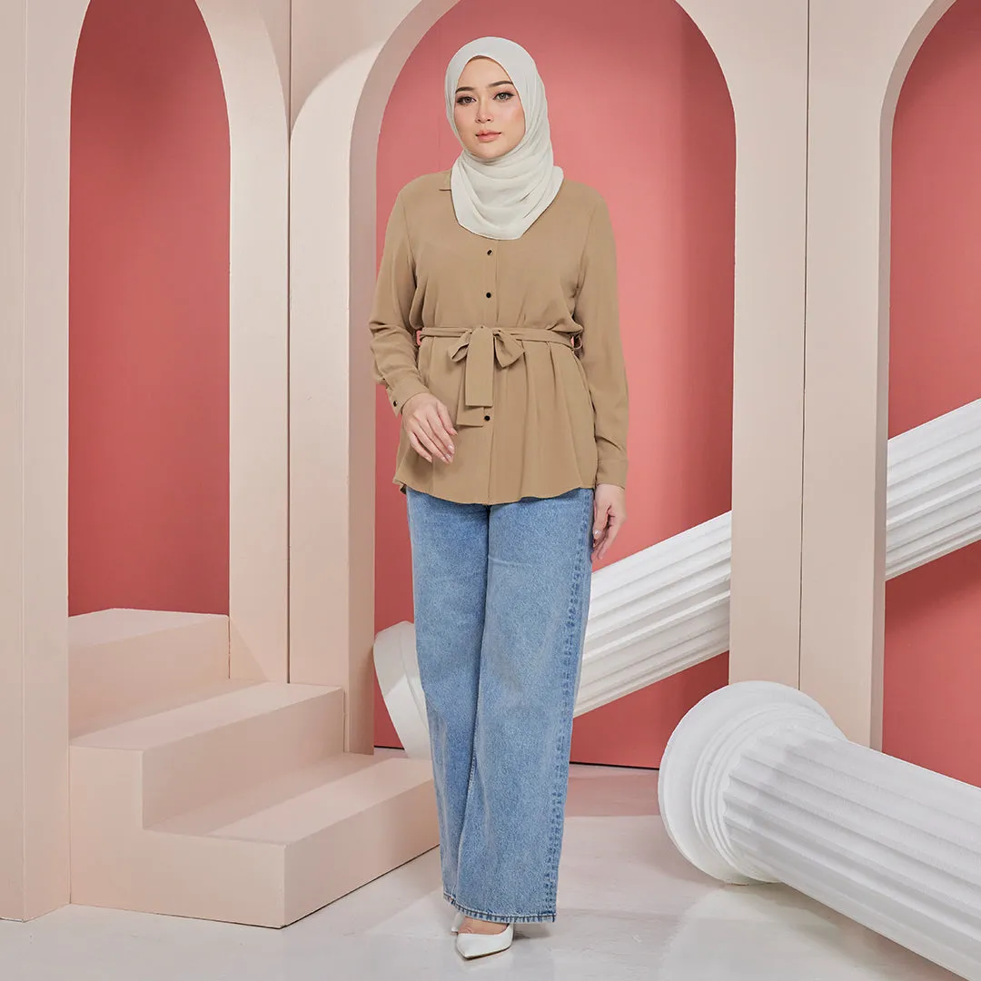 Mydina Oversize Blouse - Brown