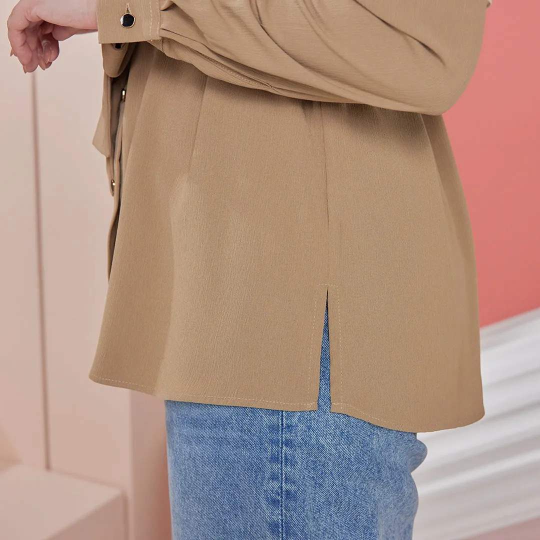 Mydina Oversize Blouse - Brown