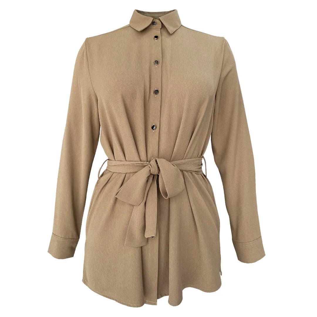 Mydina Oversize Blouse - Brown