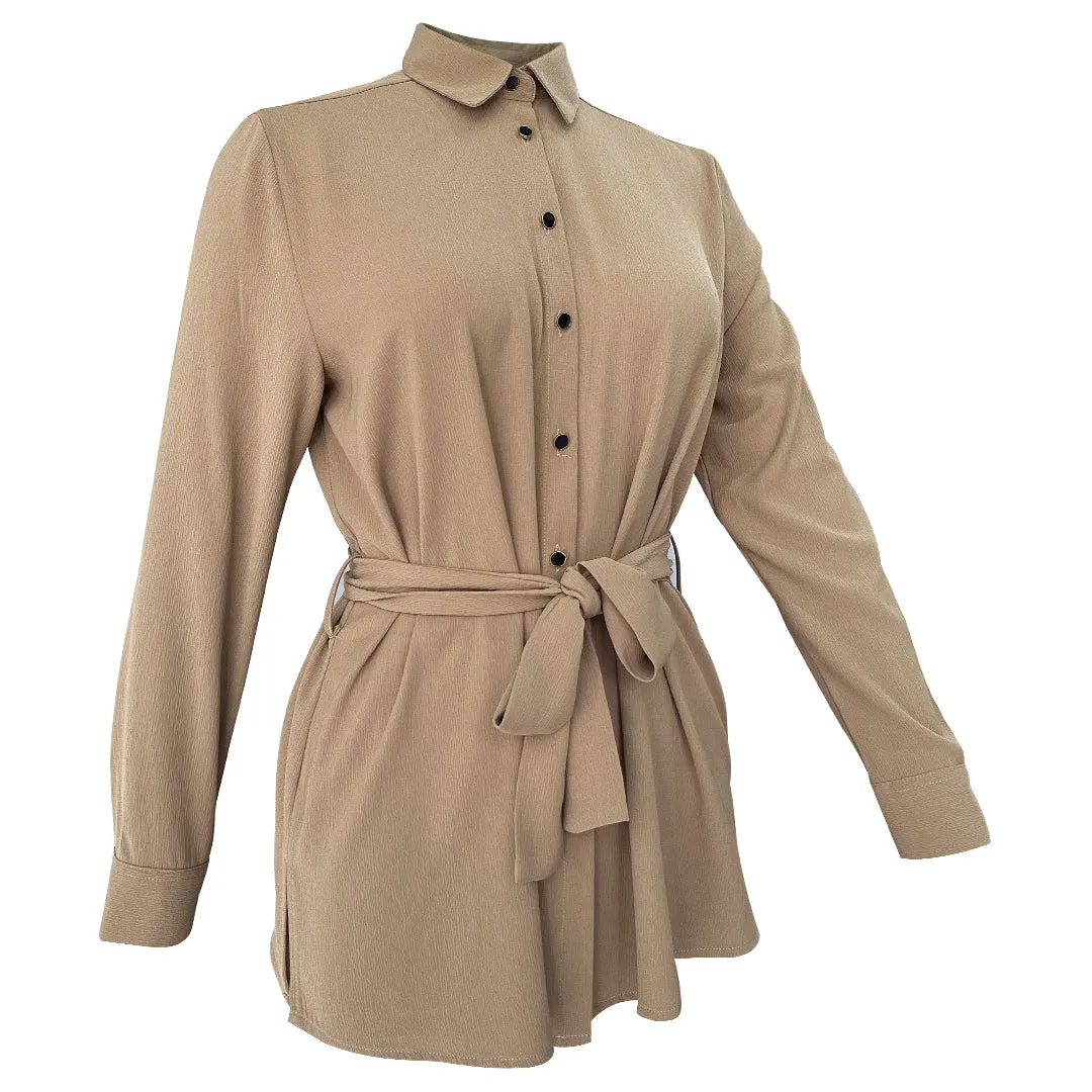 Mydina Oversize Blouse - Brown