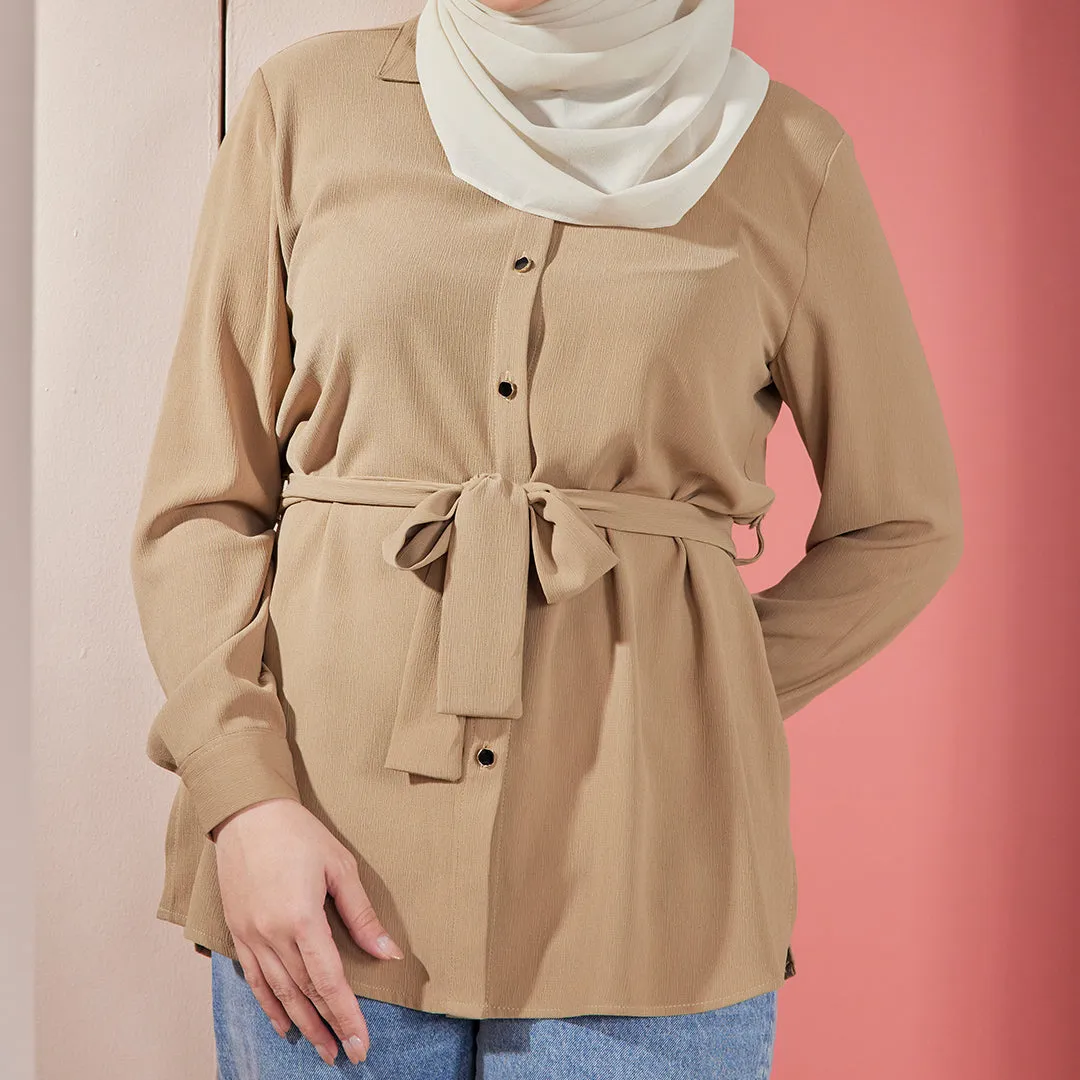Mydina Oversize Blouse - Brown