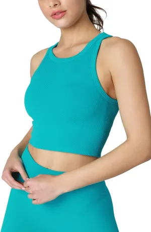 NIKIBIKI Women Seamless Chevron High Neck Crop Top, Made in U.S.A, One Size